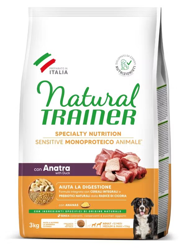 Natural Trainer Hrana Uscata Caini Sensitive No Gluten Medium-Maxi Adult Rata 3 kg