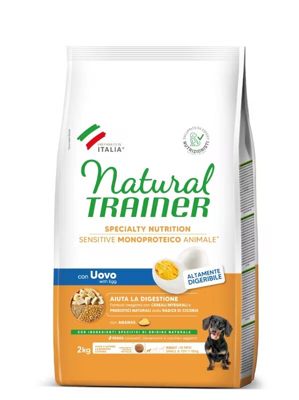 Natural Trainer Hrana Uscata Caini Sensitive No Gluten Mini & Toy Adult Oua 2 kg