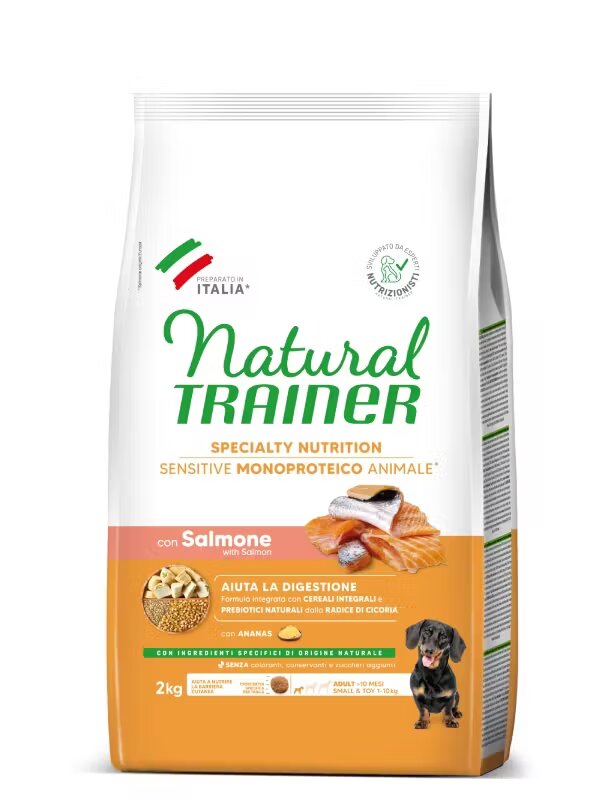Natural Trainer Hrana Uscata Caini Sensitive No Gluten Mini & Toy Adult Somon 2 kg