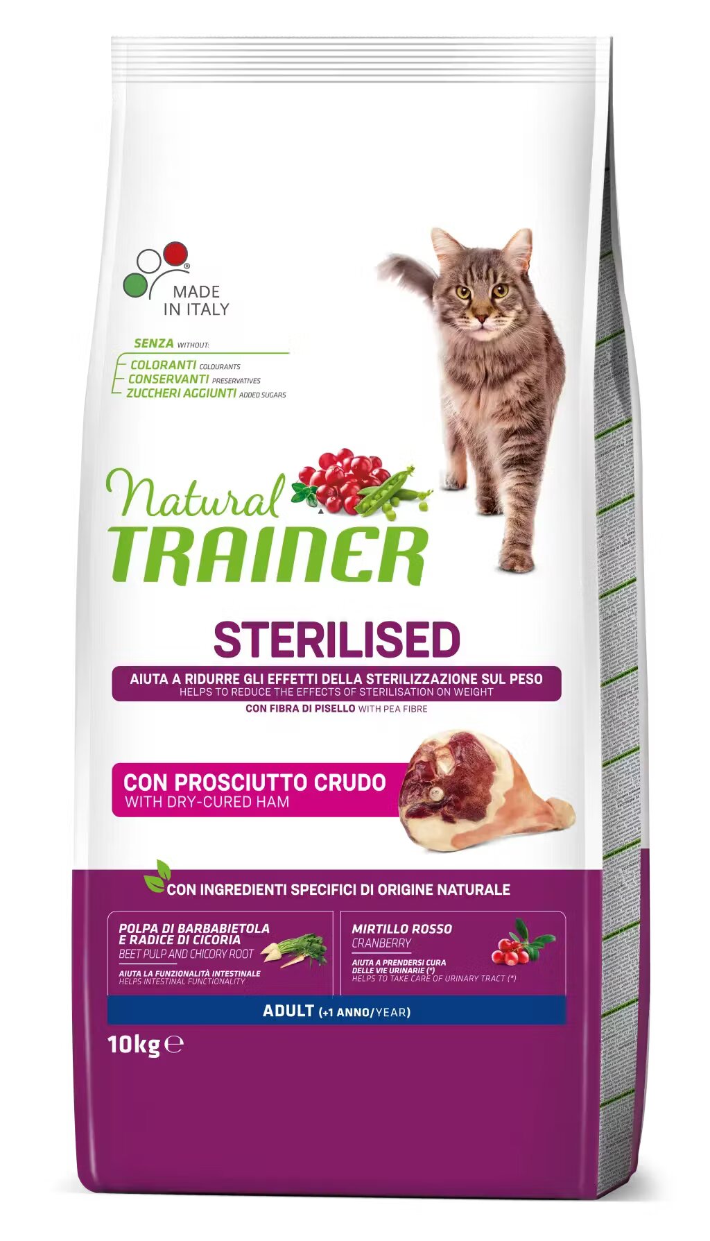 Natural Trainer Hrana Uscata Pisici Sterilizate Prosciutto Crudo 10 kg