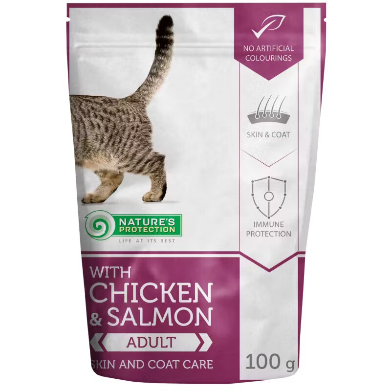 Natures Protection Nature's Protection Cat Skin and Coat Chicken & Salmon 100 g