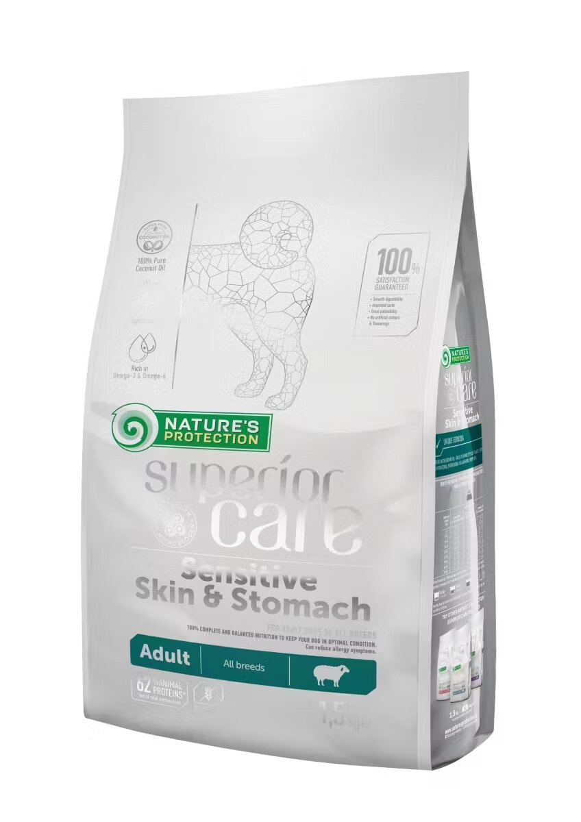 Natures Protection Nature's Protection Superior Care Sensitive Skin & Stomach Lamb Adult All Breed 1.5 kg