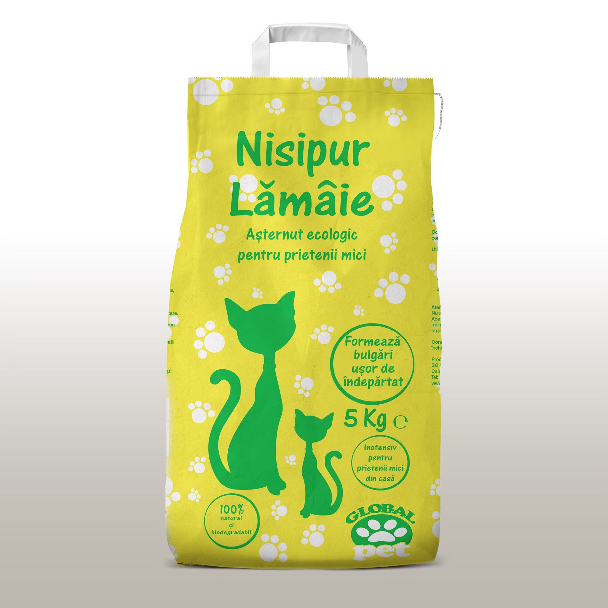 Nisipur Asternut igienic natural nisip pentru pisici Lamaie bentonita 5 kg