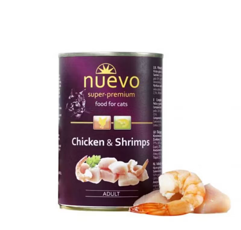 Nuevo Hrana umeda pisici Conserva Cat Pui si Creveti 400 g