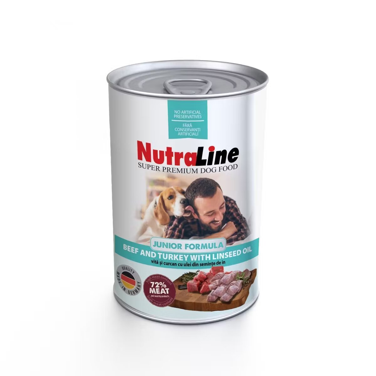 Nutraline Hrana umeda caini Junior Vita Curcan & Ulei de In 400 g