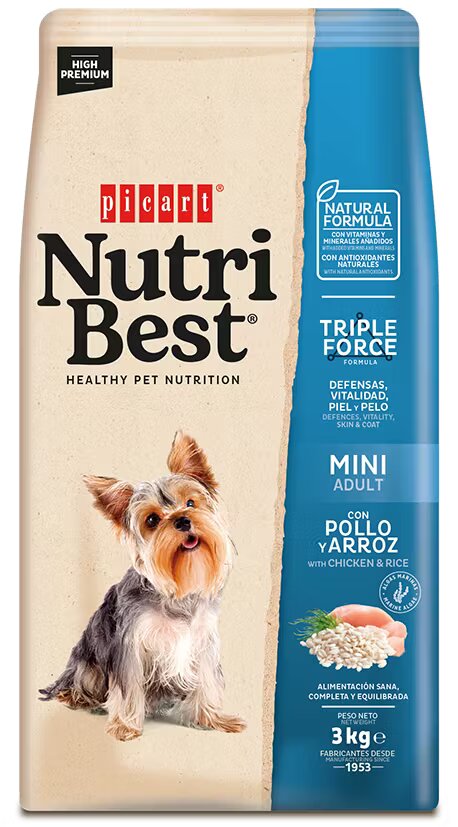 Nutribest Hrana Uscata Caini Premium Adult Dog Mini Pui si Orez 3 kg