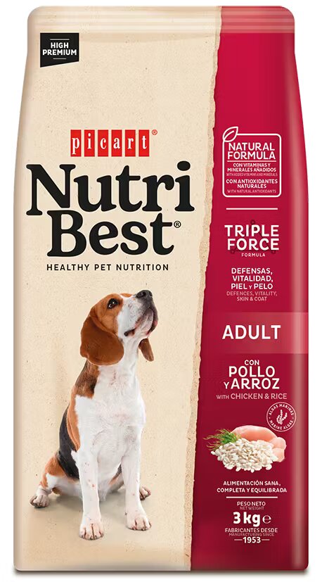 Nutribest Hrana Uscata Caini Premium Adult Dog Pui si Orez 3 kg