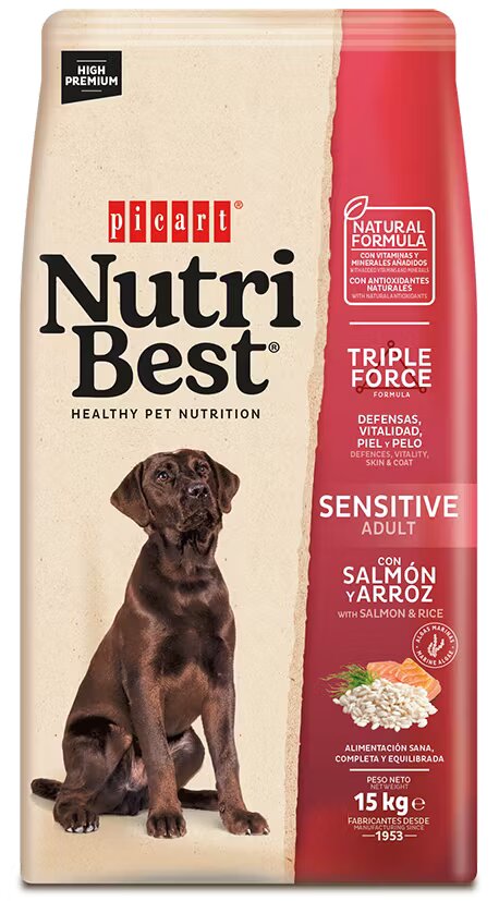 Nutribest Hrana Uscata Caini Premium Adult Dog Sensitive Somon si Orez 15 kg