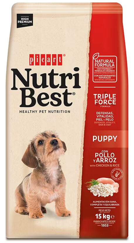 Nutribest Hrana Uscata Caini Premium Puppy Pui si Orez 15 kg