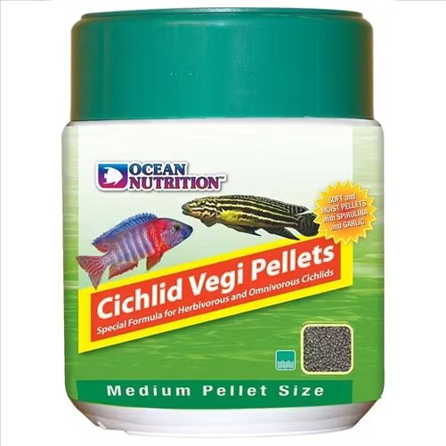 Ocean Nutrition Ocean Nutrtion Cichlid Vegi Pellets Medium 100g