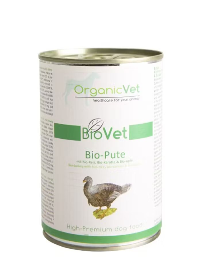 Organicvet Biovet curcan orez morcovi si mere organice 400 g