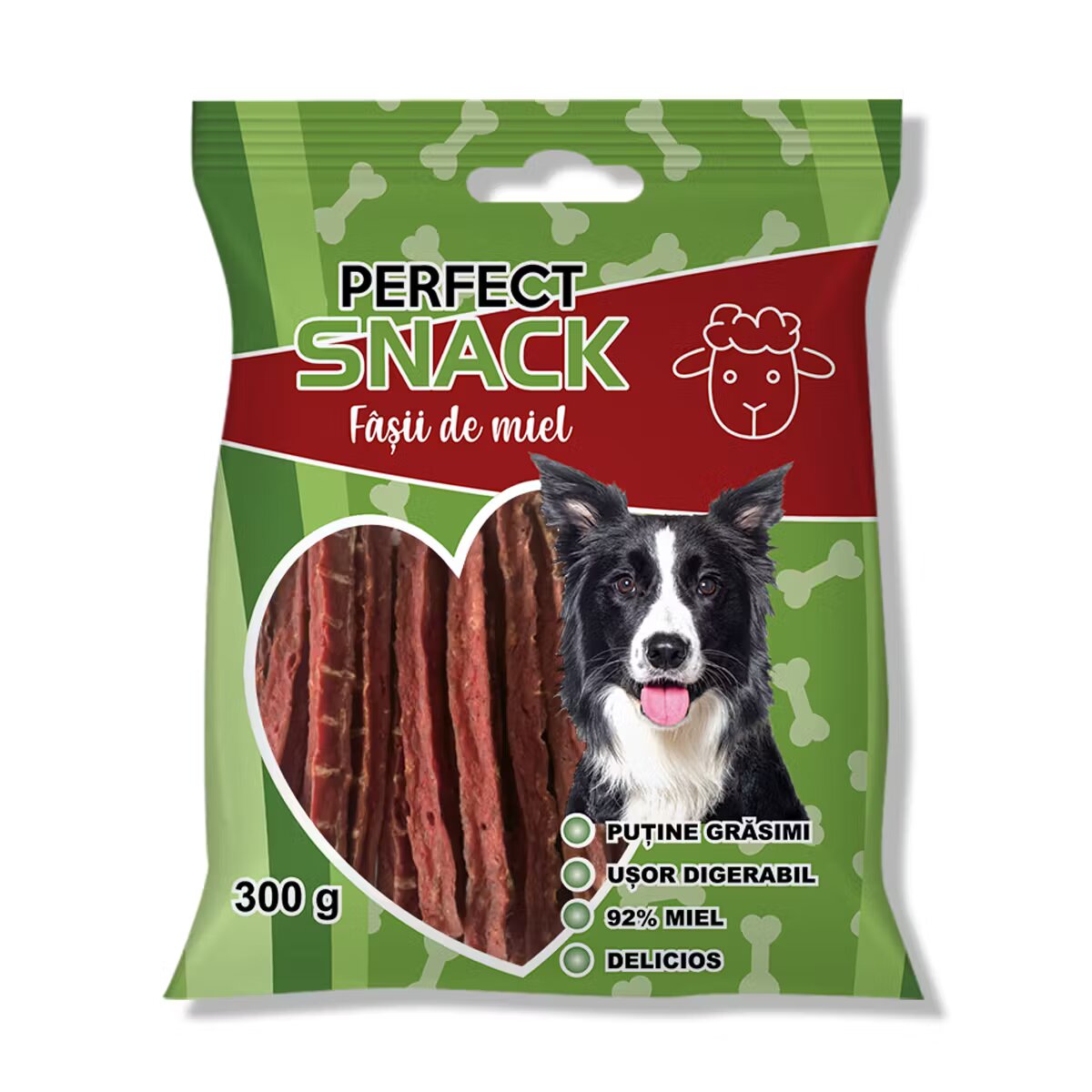 Perfect Snack Hrana complementara pentru caini fasii de miel 300 g
