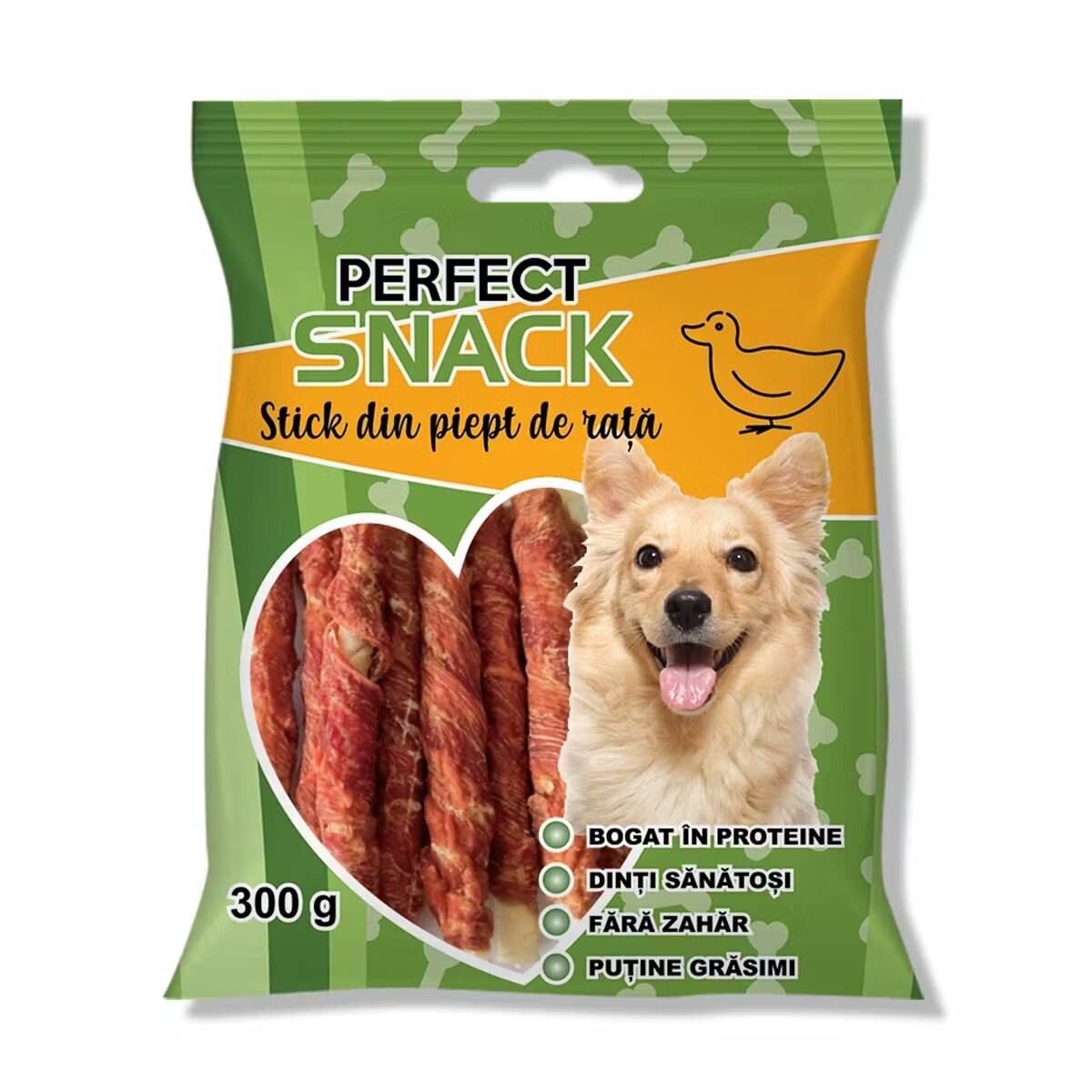 Perfect Snack Hrana complementara pentru caini stick cu piept de rata 300 g