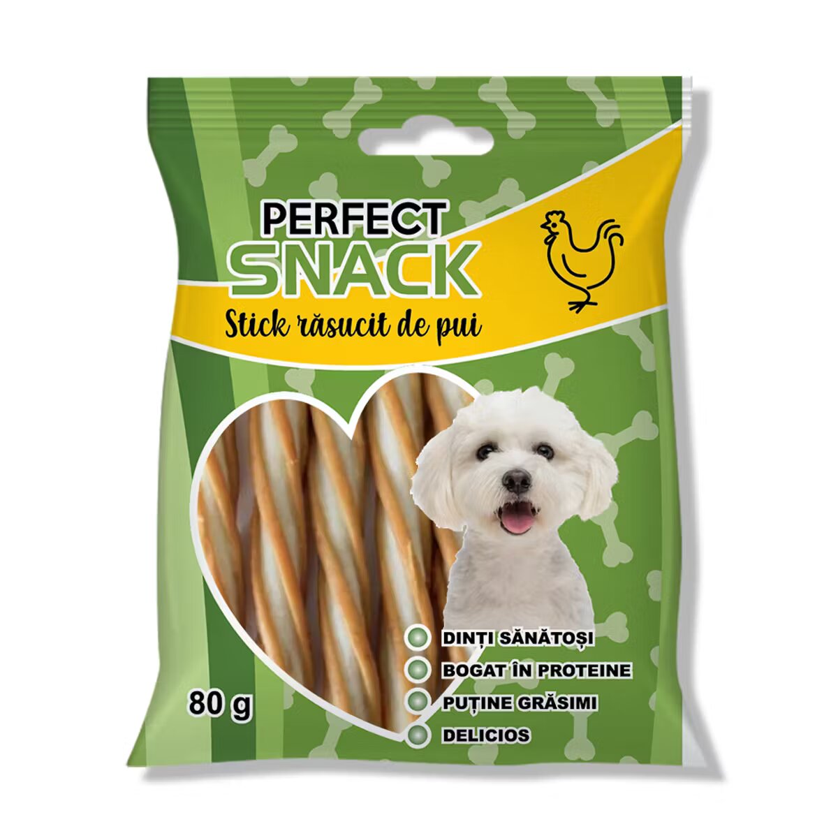 Perfect Snack Hrana complementara pentru caini stick rasucit de pui 80 g