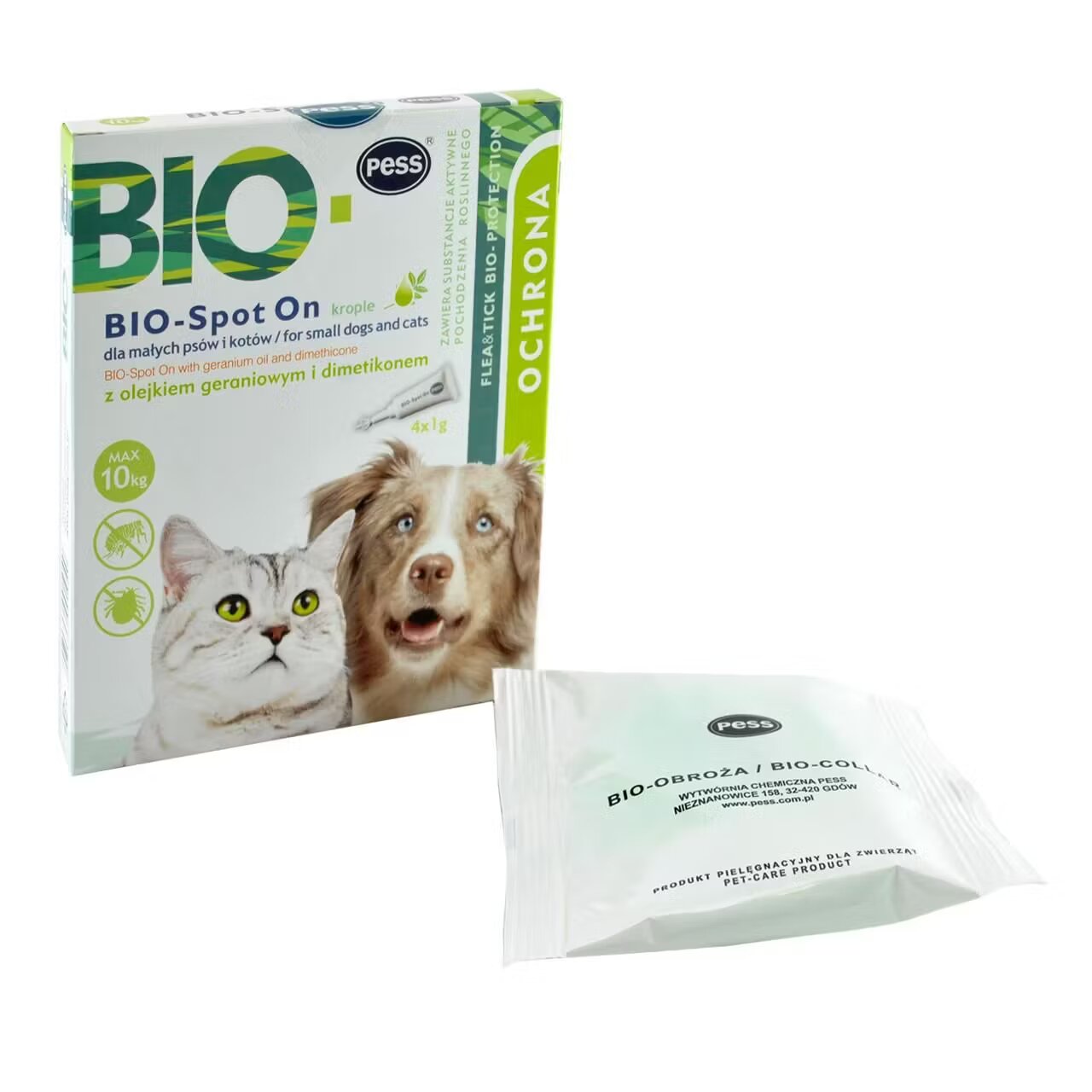 PESS Pipeta Antiparazitara Cani/ Pisici Bio-Spot On cu Ulei Geranium si Dimethicone 4x1 g/ 10 kg