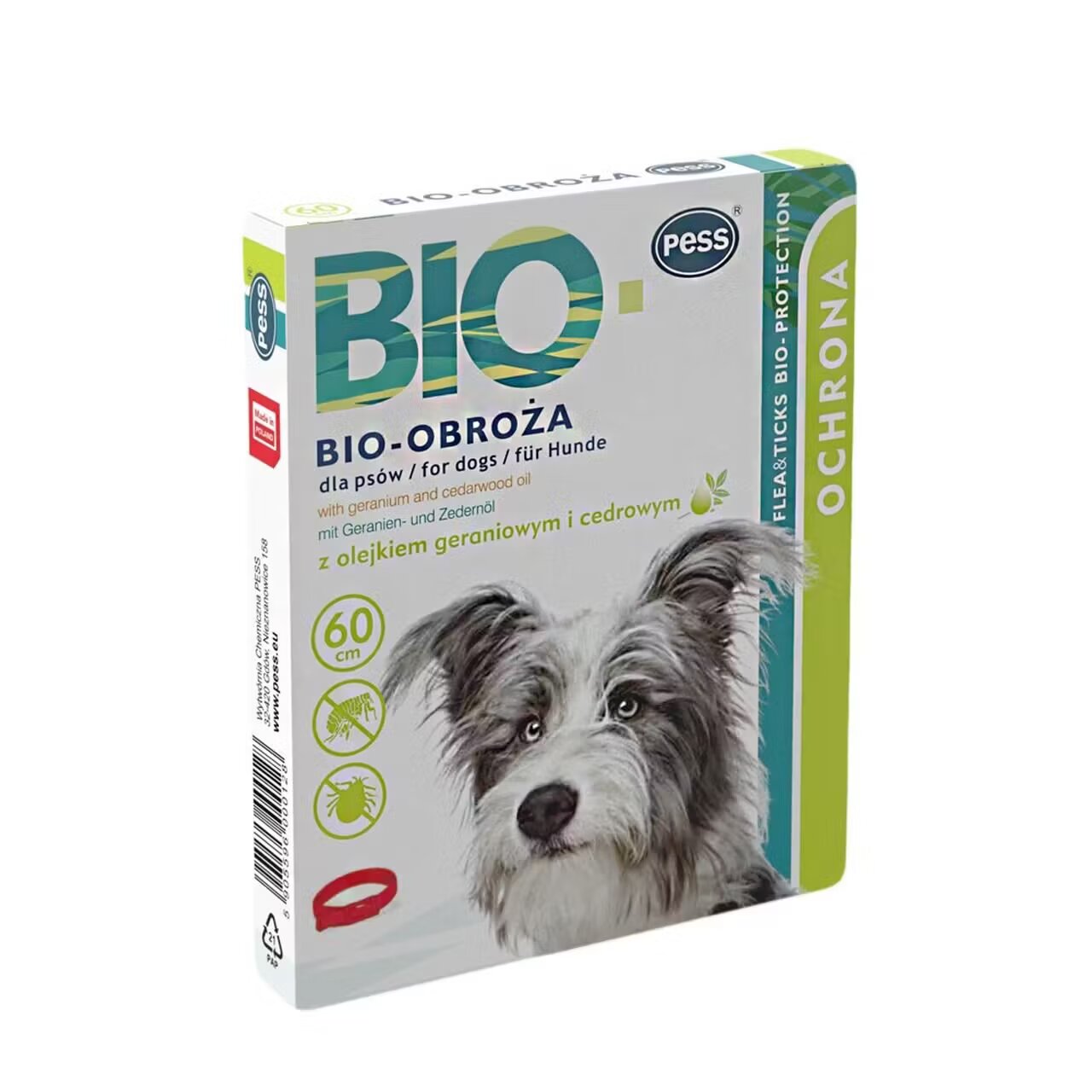 PESS Zgarda Antiparazitara Caini Bio cu Geranium si Cedru Rosu 60 cm