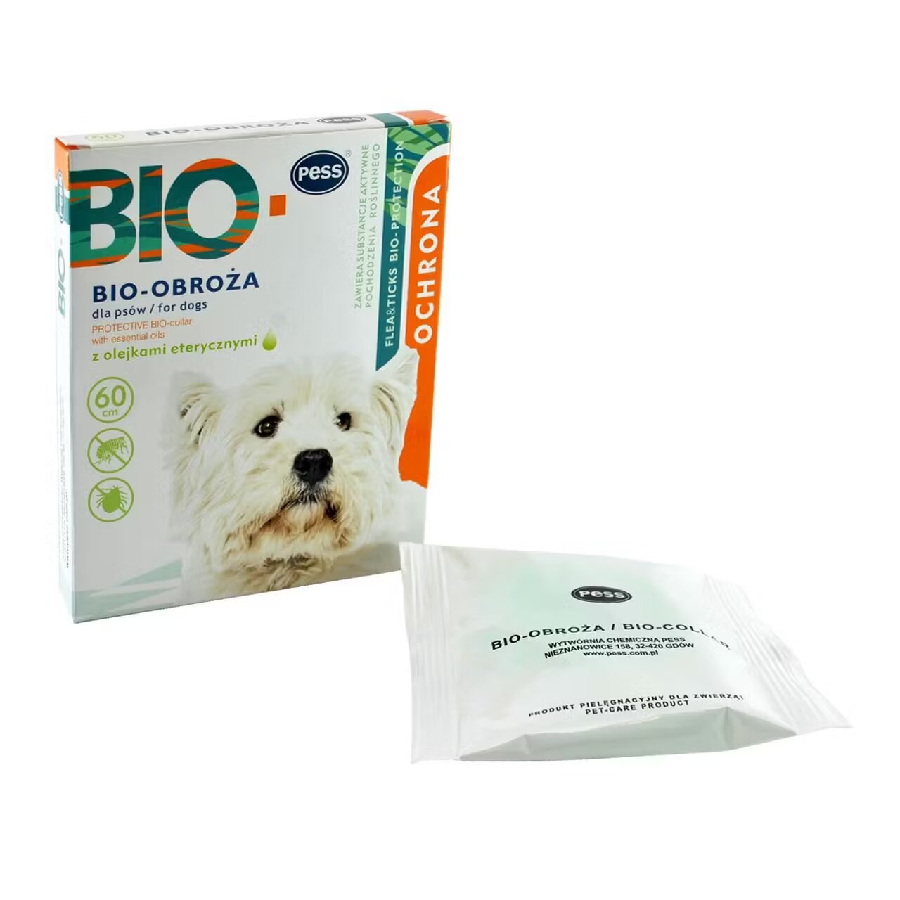 PESS Zgarda Antiparazitara Caini Bio cu Uleiuri Esentiale Naturale 60 cm