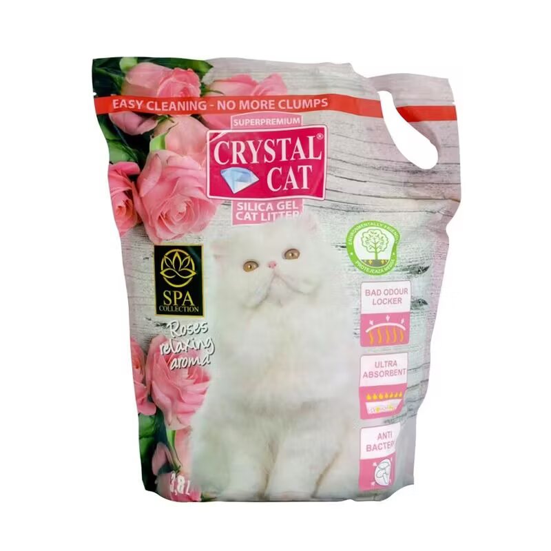 Pet Expert Crystal Cat nisip silicatic Trandafir 3.8 l
