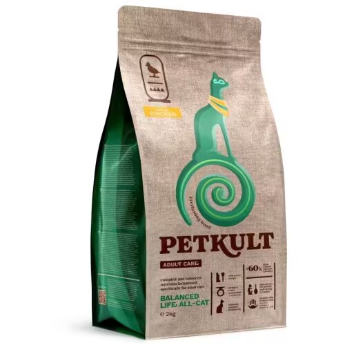 Petkult Hrana Uscata Adult Care Balanced Life All-Cat Pisici Pui 2 kg
