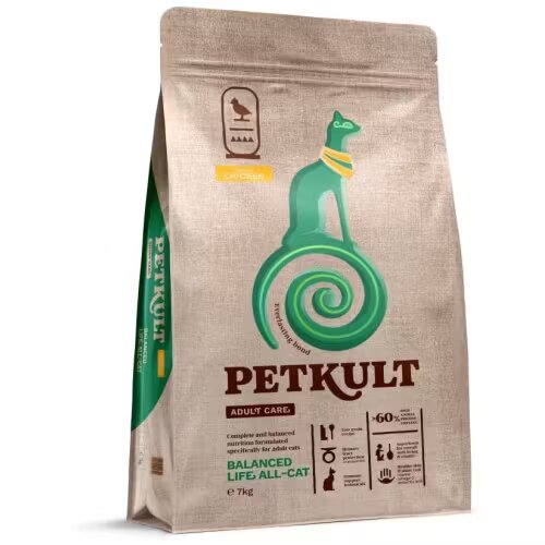 Petkult Hrana Uscata Adult Care Balanced Life All-Cat Pisici Pui 7 kg