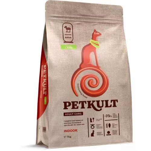 Petkult Hrana Uscata Adult Care Indoor Pisici Continut Ridicat de Miel 7 kg