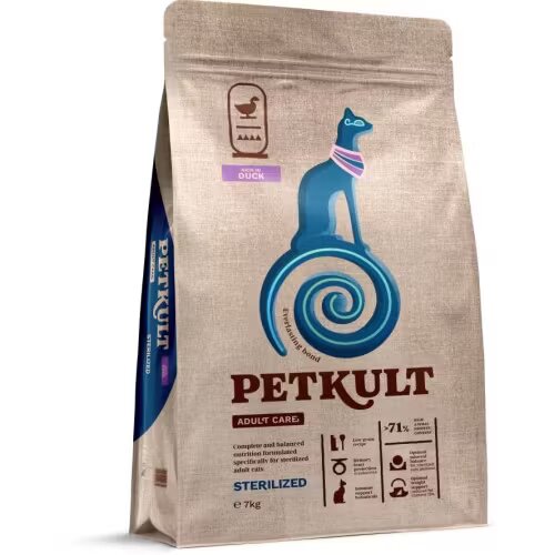 Petkult Hrana Uscata Adult Care Sterilized Pisici Continut Ridicat de Rata 7 kg