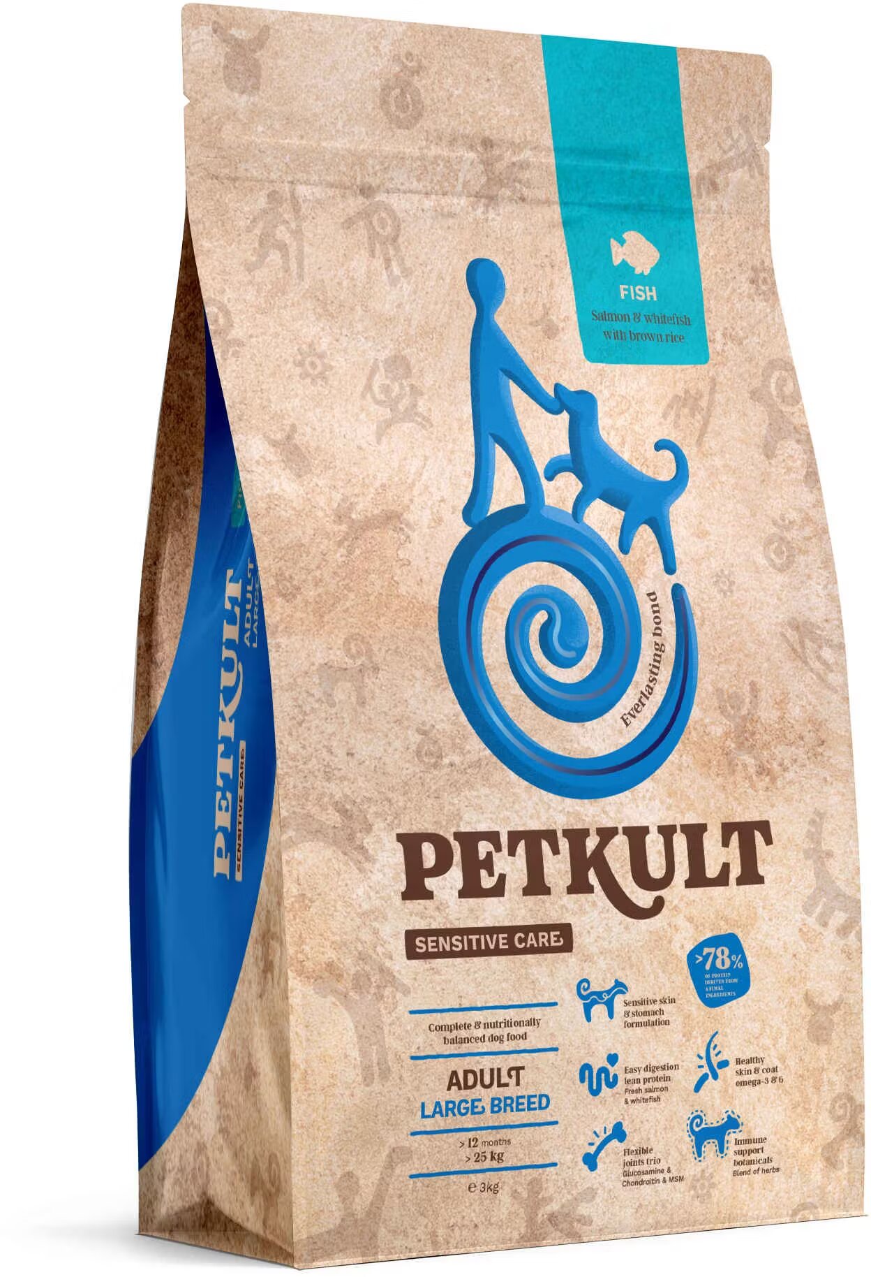 Petkult Hrana Uscata Caini Sensitive Adult Large Peste 3 kg