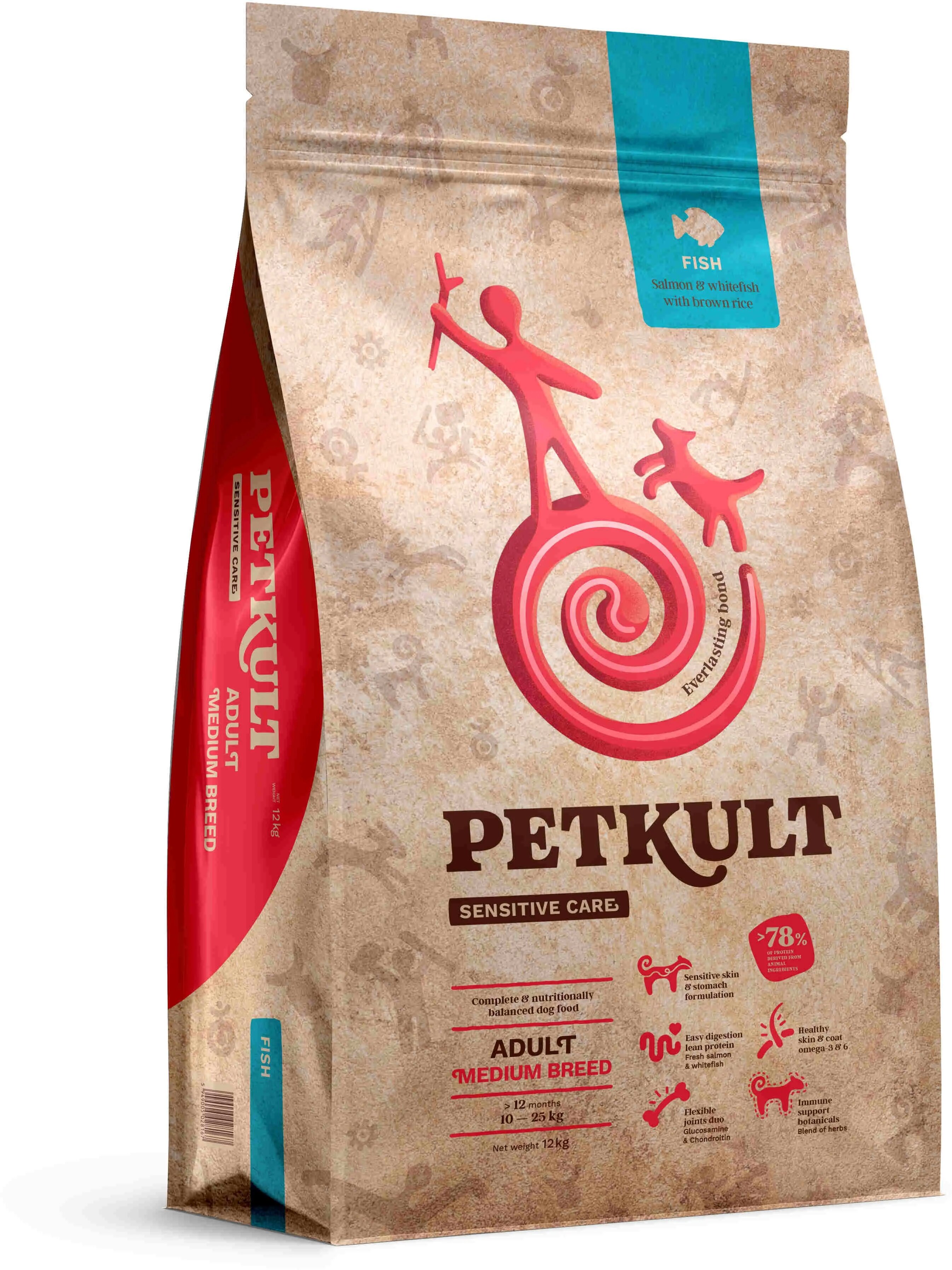 Petkult Hrana Uscata Caini Sensitive Adult Medium Peste 12 kg