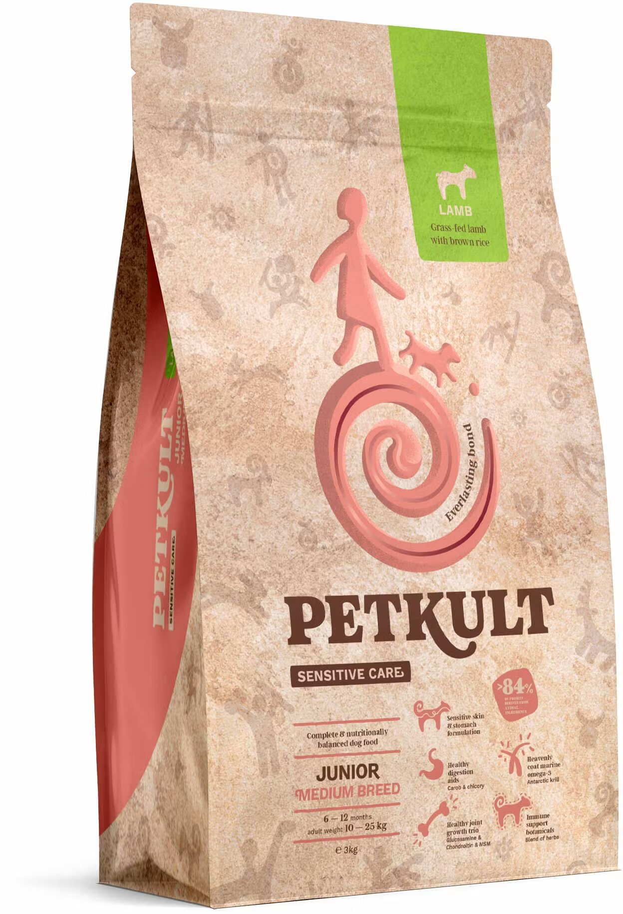 Petkult Hrana Uscata Caini Sensitive Junior Medium 12 kg