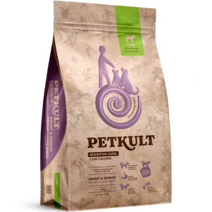 Petkult Hrana Uscata Caini Sensitive Low Callories Adult & Senior Medium & Large 12 kg