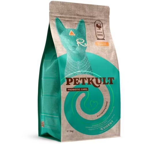 Petkult Hrana Uscata Probiotic Care Exigent Fresh Pisici Curcan 2 kg