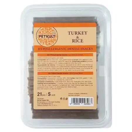 Petkult Hypoallergenic Dental Snacks Curcan si Orez 21 buc