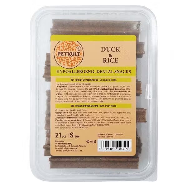Petkult Hypoallergenic Dental Snacks Rata si Orez 21 buc