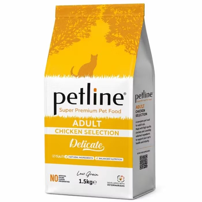 Petline Hrana uscata pisici Delicate Adult Pui 1.5 kg