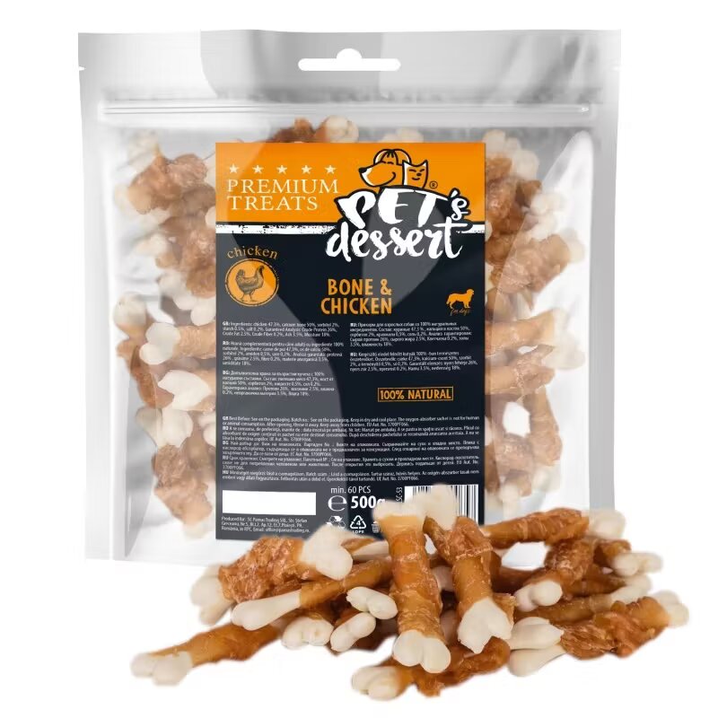 Pets Dessert Pet's Dessert Bone & Chicken 500 g