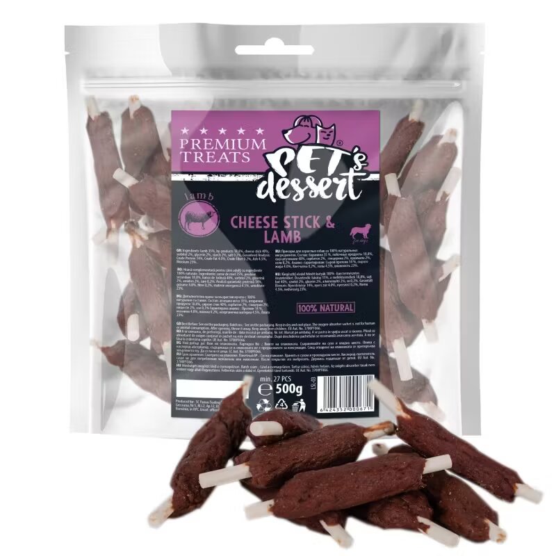 Pets Dessert Pet's Dessert Cheese Stick & Lamb 500 g