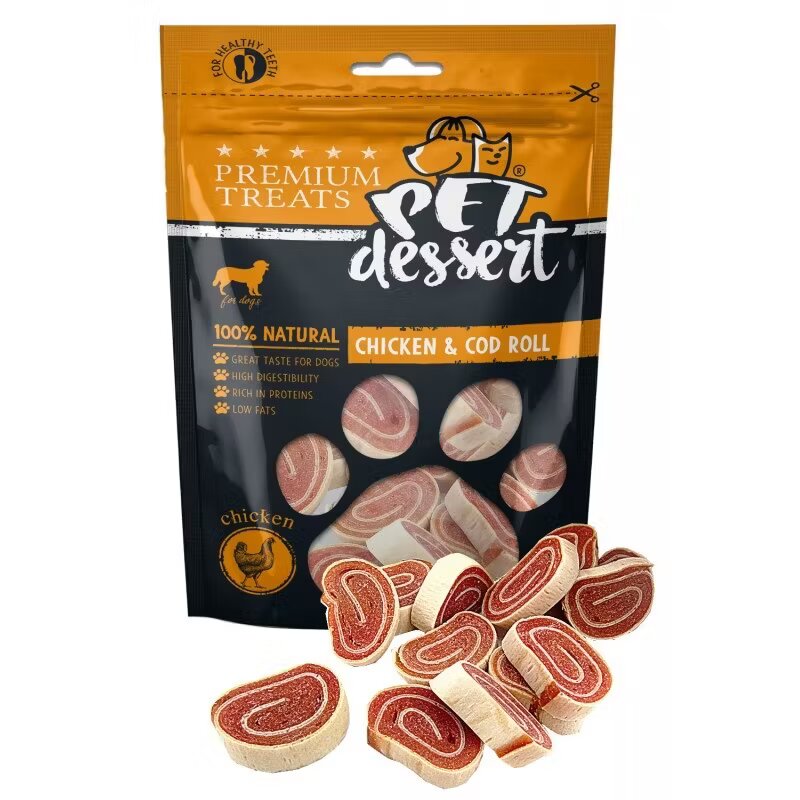 Pets Dessert Pet's Dessert Chicken & Cod Roll 80 g