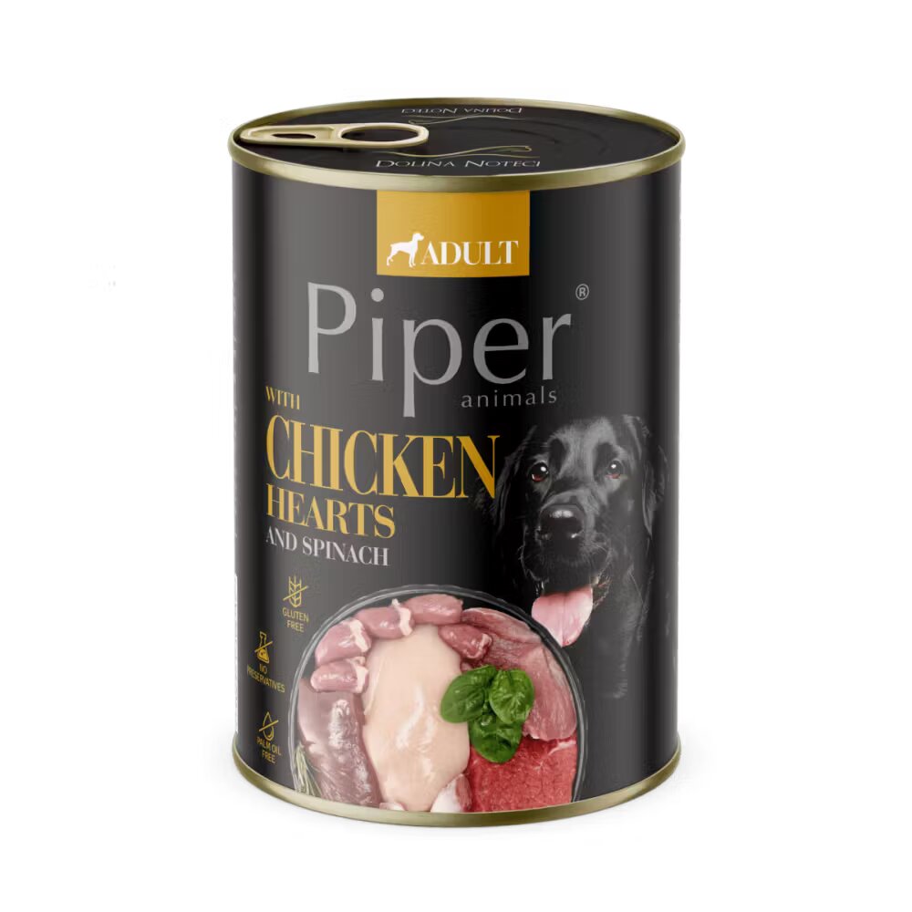 Piper Adult Dog Inimi de Pui si Spanac 400 g