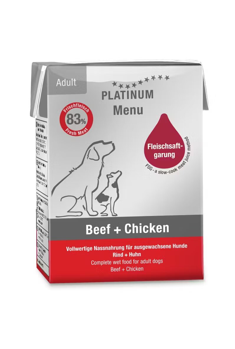 Platinum Hrana umeda caini Dog Adult cu Pui si Vita 185 g