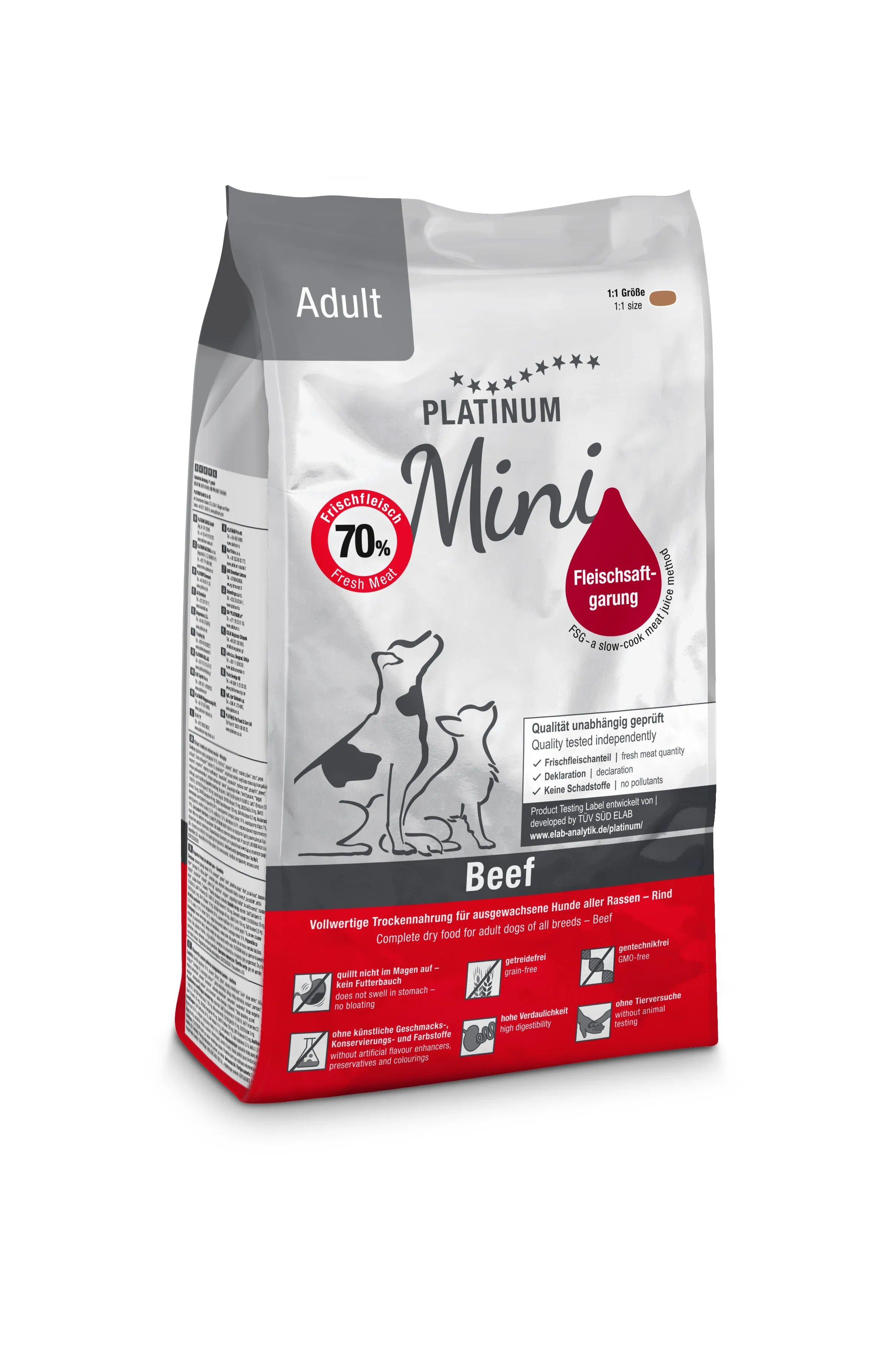 Platinum Hrana uscata caini Dog Mini Adult cu Vita 900 g