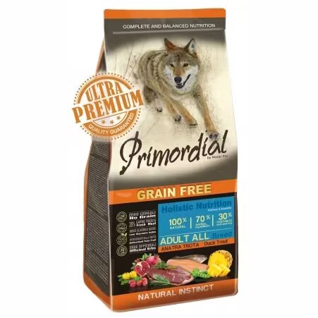 Primordial Grain-Free Holistic Dog Adult Duck & Trout 12 kg
