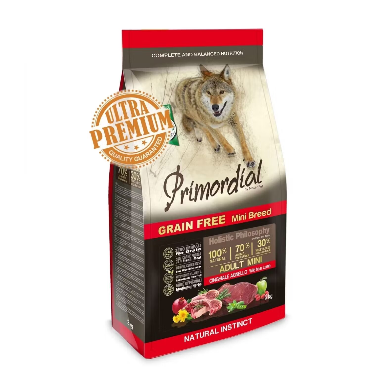 Primordial Grain-Free Holistic Dog Adult Mini Mistret & Miel 2 kg