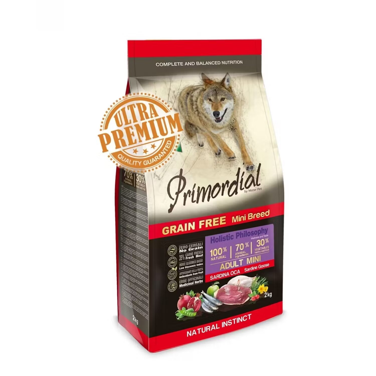Primordial Grain-Free Holistic Dog Adult Mini Sardine & Gasca 6 kg