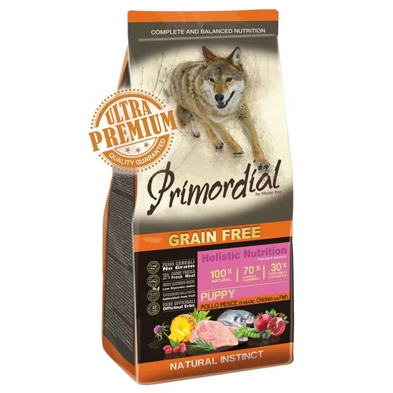 Primordial Grain-Free Holistic Dog Puppy Chicken & Sea Fish 12 kg