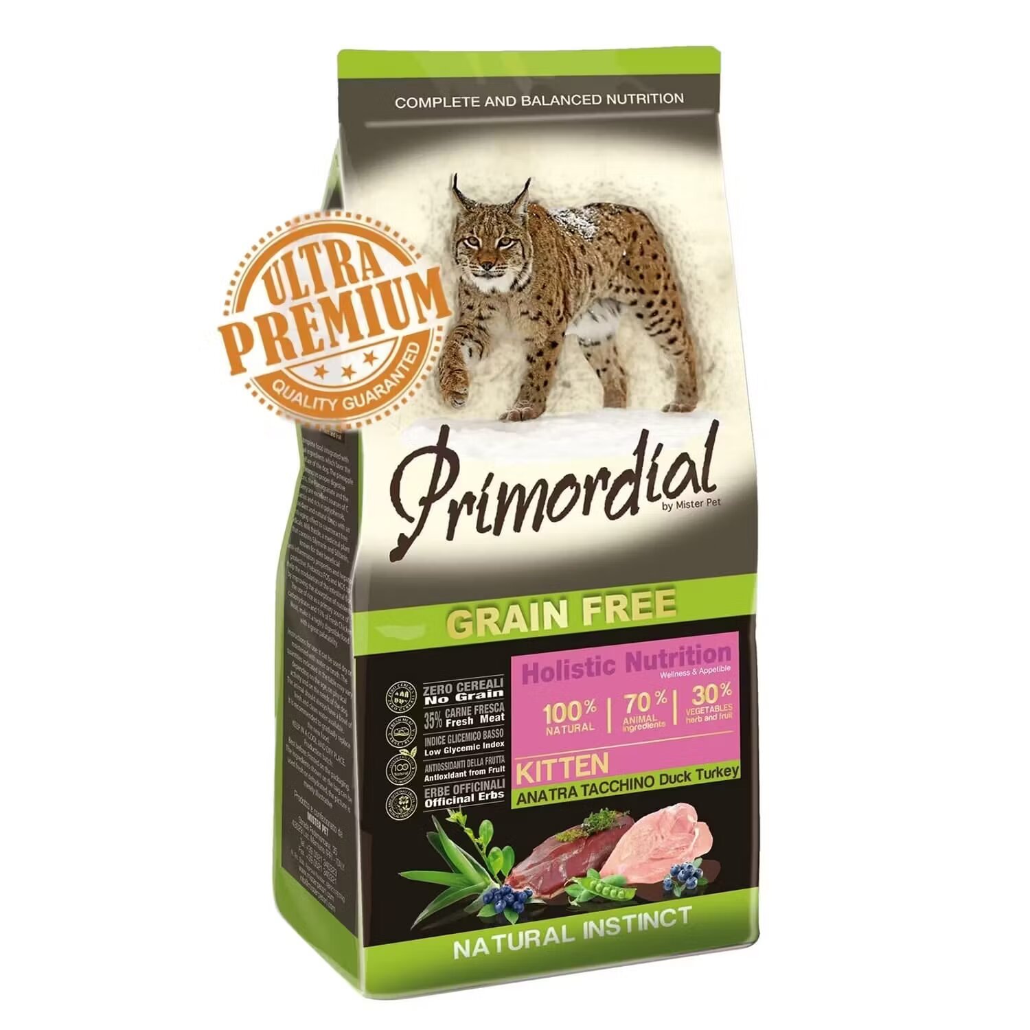 Primordial Grain-Free Holistic Kitten Rata & Curcan 2 kg