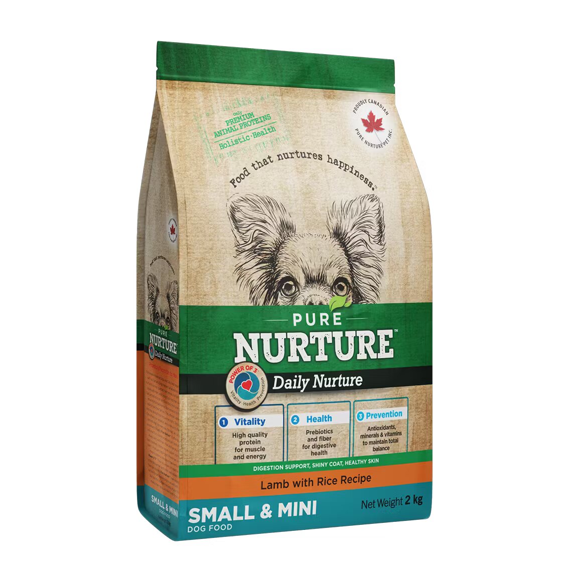 Pure Nurture Hrana caini de talie mica si mini cu miel si orez 2 kg