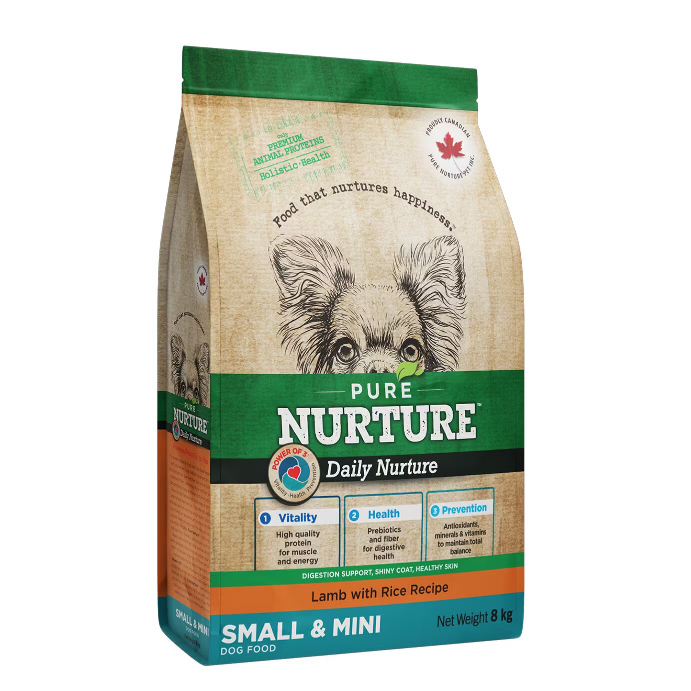 Pure Nurture Hrana caini de talie mica si mini cu miel si orez 8 kg