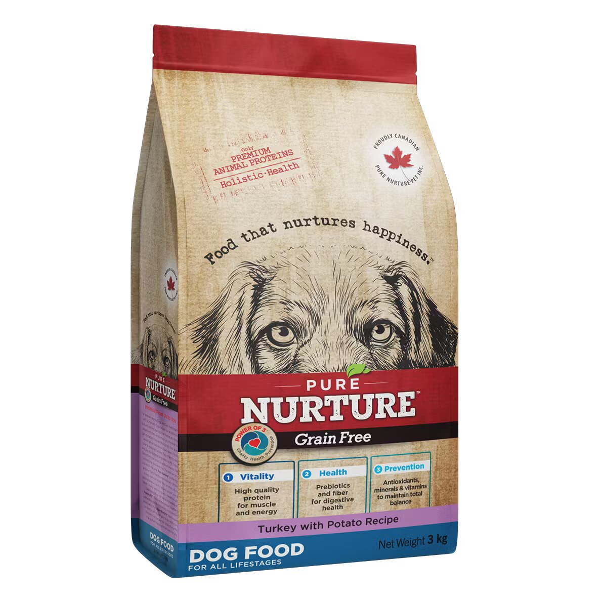 Pure Nurture Hrana caini de toate varstele Grainfree cu cartofi si curcan 3 kg