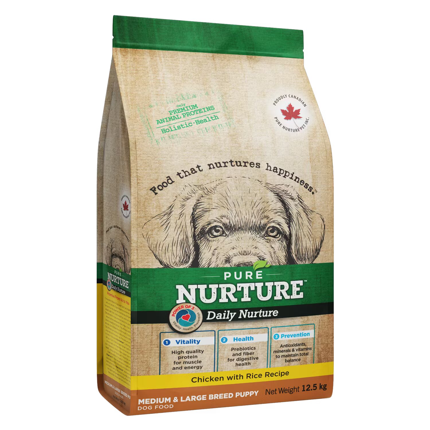 Pure Nurture Hrana catei de talie medie si mare Puppy cu pui si orez 12.5 kg