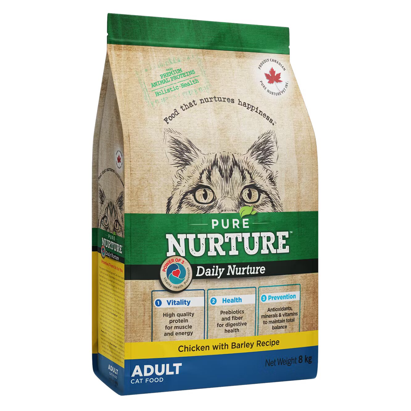 Pure Nurture Hrana pisici adulte cu orz si pui 8 kg